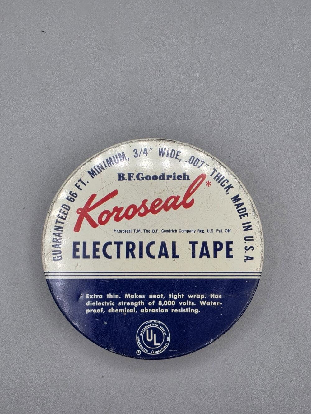 Vintage BF Goodrich Koroseal Electrical Tape Tin